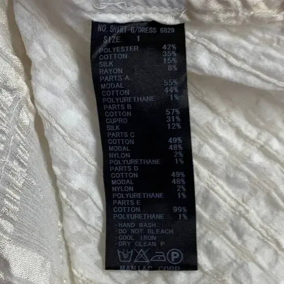 L.G.B Size S Cream Black Polyester Blend Distressed Mini Shirt Dress - Picture 7 of 8